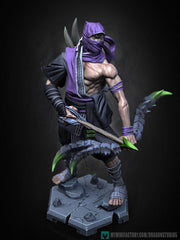 Human  Rogue Assassin Ranger Ninja PC NPC | UNPAINTED Miniature | 28mm,32mm,54mm,75mm,100mm Scales | Pathfinder Figure DnD | Figurine - Only-Games