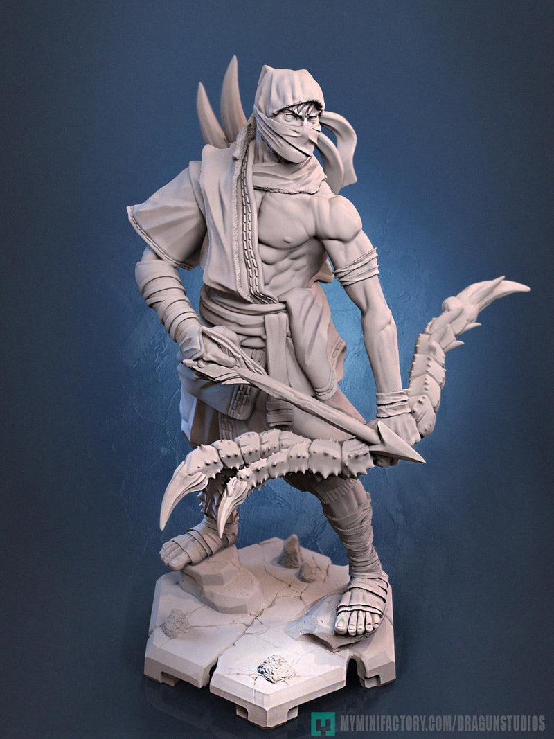 Human  Rogue Assassin Ranger Ninja PC NPC | UNPAINTED Miniature | 28mm,32mm,54mm,75mm,100mm Scales | Pathfinder Figure DnD | Figurine - Only-Games