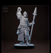 Human Male Fighter, Guard, Ranger with Polearm PC / NPC  | 28mm, 32mm,54mm,75mm,100mm Resin Miniature |Dungeons and Dragons |Mammoth Factory - Only-Games
