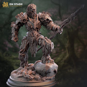 Warforged Druid PC / NPC  | D&D Unpainted Miniature | 28mm,32mm,54mm,75mm,100mm Scales | Pathfinder Figure | Figurine | DM Stash - Only-Games