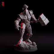 Warforged Paladin, Fighter, Battle Hammer Miniature | 28mm,32mm,54mm,75mm,100mm Scale   | Dungeons and Dragons D&D Pathfinder |Flesh of Gods - Only-Games