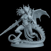 Female Dragonborn Fighter, Barbarian, Ranger, PC NPC Miniature | NSFW Topless & Nude versions | 28mm, 32mm,54mm, 75mm, 100mm Scales |DnD 5e - Only-Games