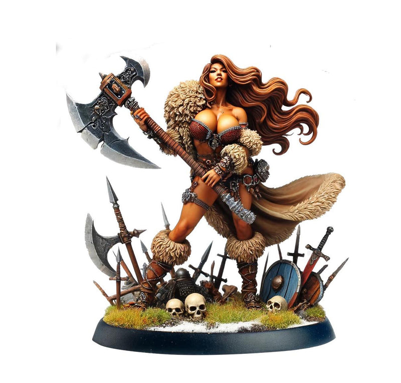 Female Human Barbarian, Fighter, Ranger, PC NPC Miniature | NSFW Topless & Nude versions | 28mm, 32mm,54mm, 75mm, 100mm Scales |DnD 5e - Only-Games