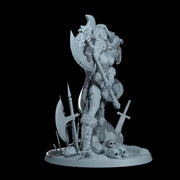 Female Human Barbarian, Fighter, Ranger, PC NPC Miniature | NSFW Topless & Nude versions | 28mm, 32mm,54mm, 75mm, 100mm Scales |DnD 5e - Only-Games