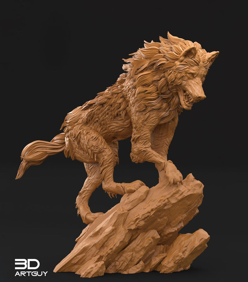 DireWolf  (5 sizes ) Unpainted | 28mm,32mm,54mm,75mm,100mm Scale | Resin Dungeons and Dragons D&D 5e  | Pathfinder | - Only-Games