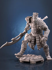 Fighter Polearm Master PC NPC |Unpainted Miniature| 28mm,32mm,54mm,75mm,100mm Scales | Pathfinder Figure | DnD | Figurine unpainted | - Only-Games