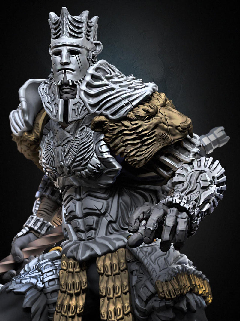 Fighter Polearm Master PC NPC |Unpainted Miniature| 28mm,32mm,54mm,75mm,100mm Scales | Pathfinder Figure | DnD | Figurine unpainted | - Only-Games