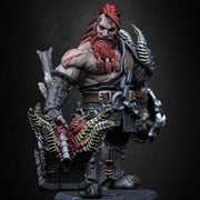 Dwarf Barbarian Fighter Demon Hunter |Unpainted Miniature| 28mm,32mm,54mm,75mm,100mm Scales | Pathfinder Figure | DnD | Figurine unpainted | - Only-Games