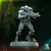 Sci-Fi Miniature Space Soldier Argo Commando |  28mm,32mm Scales & 54mm,75mm,100mm TALL | Resin Mini | Shocktrooper TPG | Archvillain Games - Only-Games