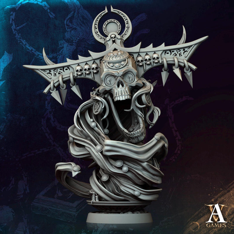 Undead Demi Lich, Flameskull Monster Mini | 28mm,32mm,54mm,75mm,100mm Scales | Dungeons & Dragons Pathfinder | DnD 5e gift idea, RPG figure
