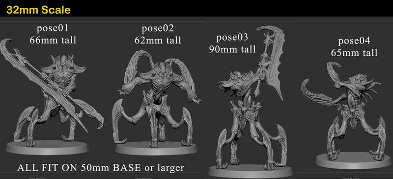 Sci-Fi Miniature Robot Enfield Dragoon, H.R Giger Style | Base Diameter Sizes: 50mm, 65mm,80mm | Resin Mini | Mini Monster Mayhem - Only-Games
