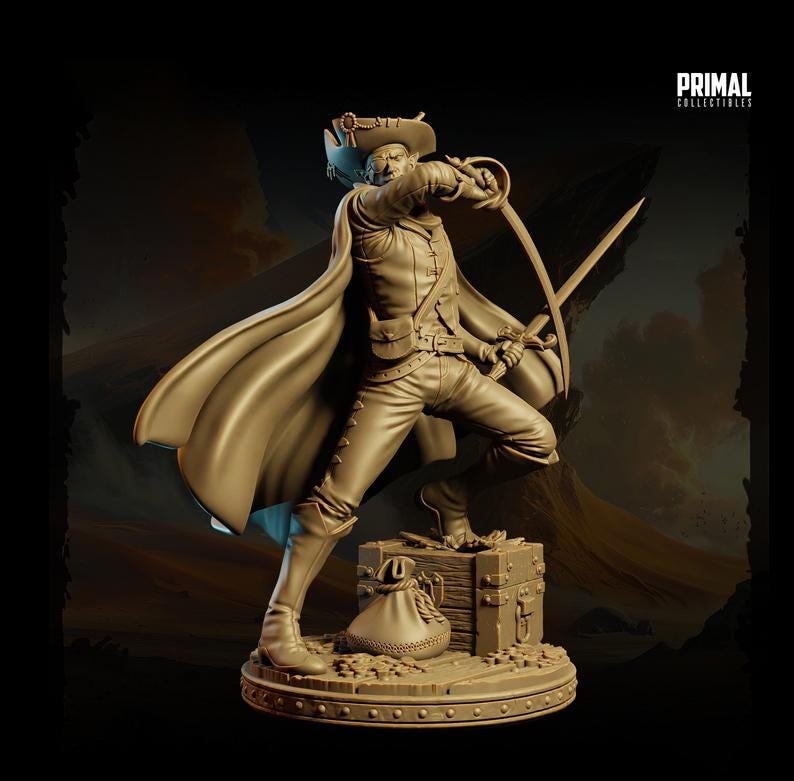 Legendary Dark Elf Mercenary Swashbuckler Leader PC / NPC Miniature | 28mm,32mm,54mm,75mm,100mm Scales | Dungeons and Dragons | Pathfinder | - Only-Games