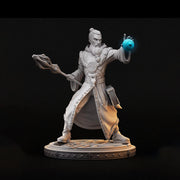 Human Male Wizard, Sorcerer, Warlock PC NPC Miniature | 28mm,32mm,54mm,75mm,100mm Scales | Dungeons and Dragons | Pathfinder | Battle Wizard - Only-Games