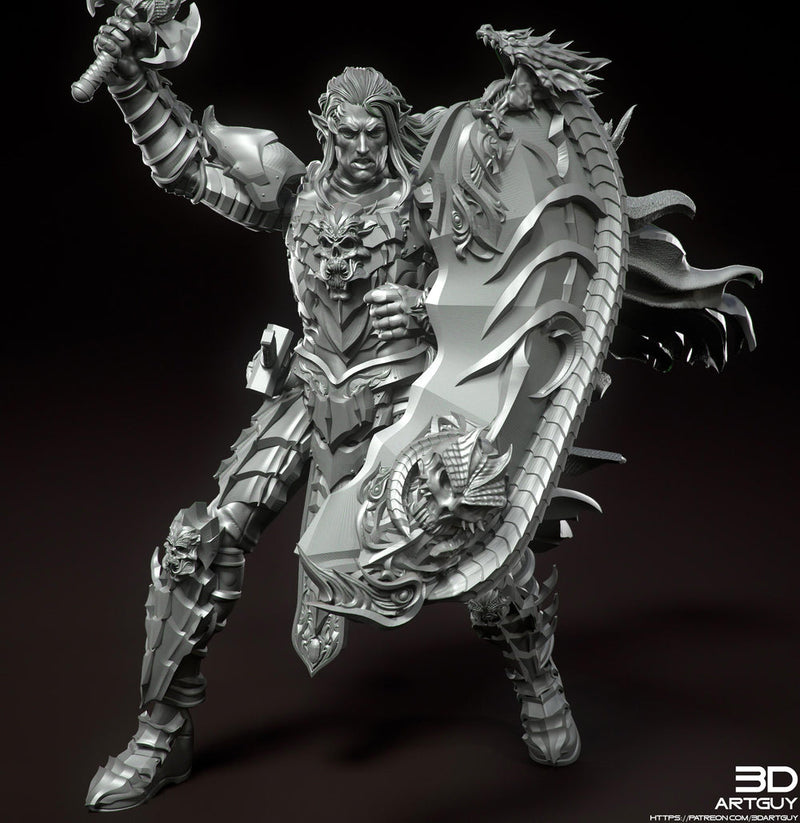 Dark Elf Fighter Ranger PC / NPC Unpainted | 28mm,32mm,54mm,75mm,100mm Scale | Resin Dungeons and Dragons D&D 5e  | Pathfinder | - Only-Games