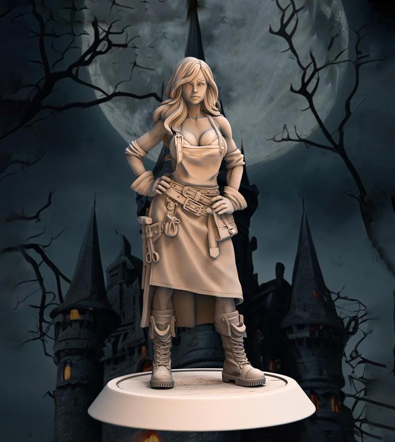 Human Female Rogue, Thief, Blacksmith PC NPC Miniature NSFW Topless versions | 28mm,32mm,54mm,75mm,100mm Scales |Dungeons & Dragons DnD 5e - Only-Games