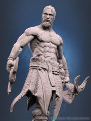 Human Barbarian Fighter Ranger Berserker PC NPC |Unpainted Miniature| 28mm,32mm,54mm,75mm,100mm Scales | Pathfinder Figure DnD | Figurine - Only-Games