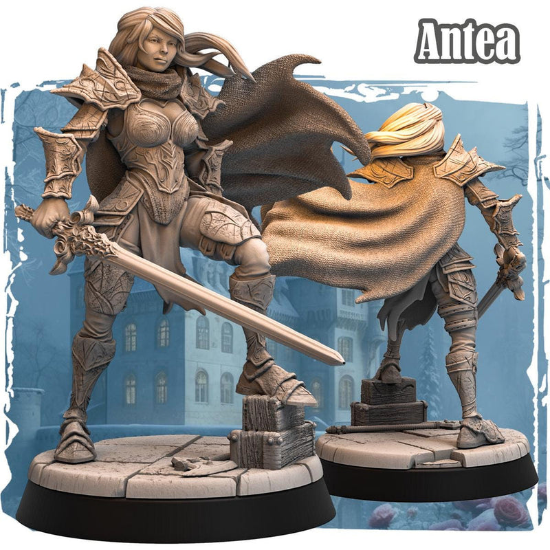 Female Paladin, Fighter Sword and Plate Armor D&D 5e Mini | 28mm, 32mm,54mm,75mm,100mm Scales | Dungeons and Dragons Pathfinder | DM Stash - Only-Games