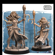 Human Female Wizard, Warlock, Sorcerer PC NPC | 28mm, 32mm,54mm, 75mm, 100mm Scale Resin Miniature | Dungeons and Dragons | - Only-Games