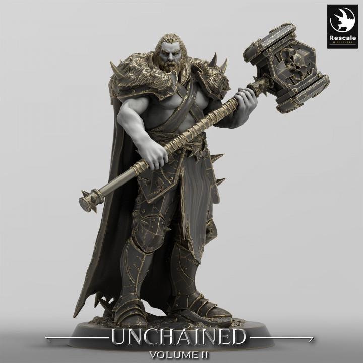 Human Ranger,Fighter, Barbarian  with Big Hammer, DnD Unpainted Miniature| 28mm, 32mm,54mm,75mm,100mm Scales | Dungeons & Dragons - Only-Games