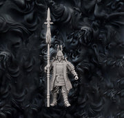 Samurai Polearm Master, Fighter Battle Master, Paladin  | DnD Unpainted Miniature 28mm,32mm,54mm,75mm,100mm Scale Figure DnD mini - Only-Games