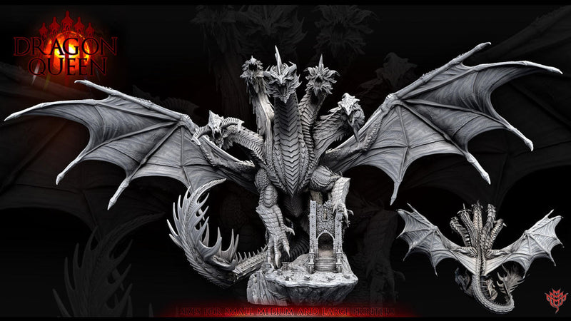 Tiamat God Dragon Queen of Chaos (3 sizes) D&D Miniature | 360mm Wing Span,175mm Height | Resin Figurine |Dungeons and Dragons 5e Pathfinder - Only-Games