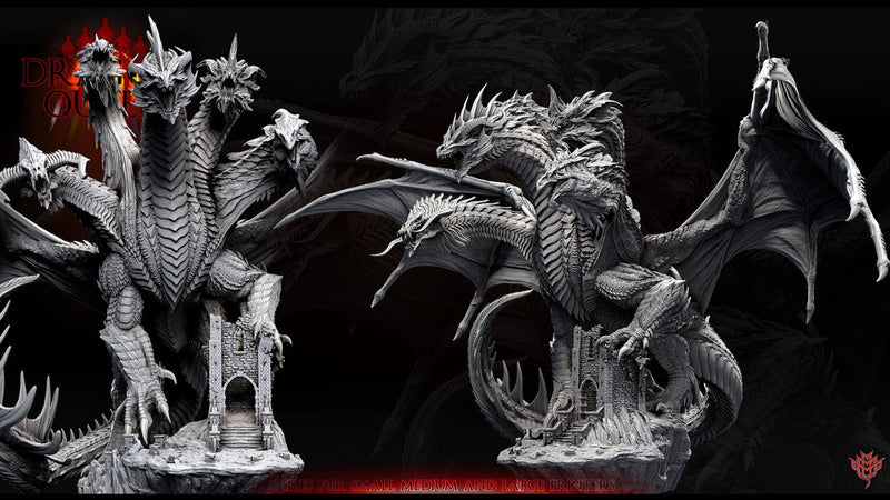 Tiamat God Dragon Queen of Chaos (3 sizes) D&D Miniature | 360mm Wing Span,175mm Height | Resin Figurine |Dungeons and Dragons 5e Pathfinder - Only-Games