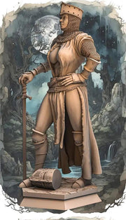 Female Paladin, Fighter, Crusader Knight, Sword  D&D 5e Mini | 28mm, 32mm,54mm,75mm,100mm Scales | Dungeons and Dragons Pathfinder | - Only-Games