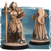 Female Paladin, Fighter, Crusader Knight, Sword  D&D 5e Mini | 28mm, 32mm,54mm,75mm,100mm Scales | Dungeons and Dragons Pathfinder | - Only-Games