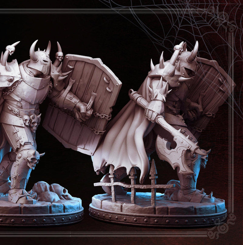 Death Knight, Oathbreaker Paladin Axe and Cadaver Shield PC NPC | 28mm,32mm,54mm, 75mm, 100mm Scales| Dungeons & Dragons| Pathfinder | - Only-Games