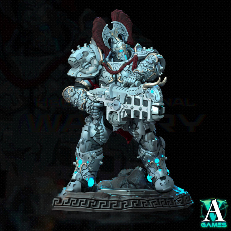Sci-Fi Miniature Space Knight, Hellas Eternal | 28mm,32mm, 54mm, 75mm,100mm Scales | Resin Mini | Archvillain Games - Only-Games