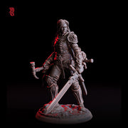 Female Human Fighter Adventurer, Ranger Paladin PC NPC | 28mm, 32mm,54mm, 75mm,100mm Scale Resin Mini | Dungeons and Dragons| Flesh of Gods - Only-Games