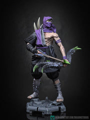 Human  Rogue Assassin Ranger Ninja PC NPC | UNPAINTED Miniature | 28mm,32mm,54mm,75mm,100mm Scales | Pathfinder Figure DnD | Figurine - Only-Games