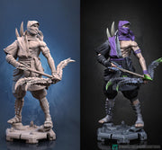 Human  Rogue Assassin Ranger Ninja PC NPC | UNPAINTED Miniature | 28mm,32mm,54mm,75mm,100mm Scales | Pathfinder Figure DnD | Figurine - Only-Games