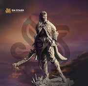 Female Elf Fighter Ranger Paladin | Unpainted Miniature | 28mm, 32mm, 75mm, 100mm Scales | Pathfinder Figure | DnD | Figurine unpainted - Only-Games