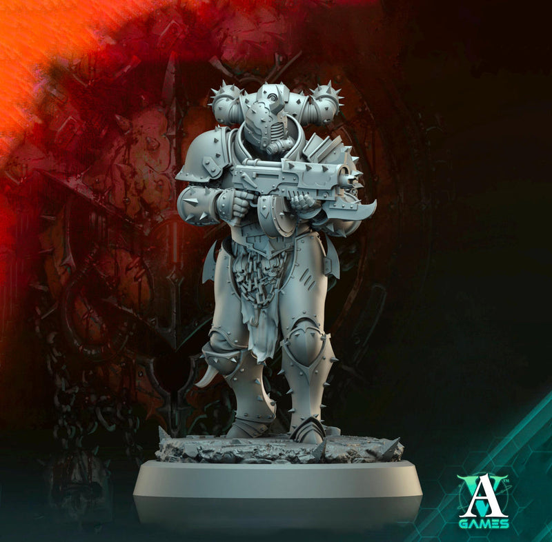 Sci-Fi Miniature Chaos Space Knight, Orbita Hellscape Legions Marauder | 28mm,32mm, 54mm, 75mm,100mm Scales | Resin Mini | Archvillain Games - Only-Games