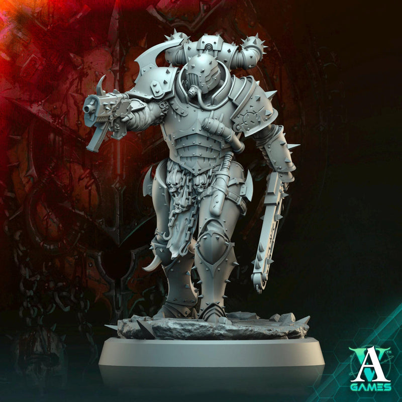 Sci-Fi Miniature Chaos Space Knight, Orbita Hellscape Legions Marauder | 28mm,32mm, 54mm, 75mm,100mm Scales | Resin Mini | Archvillain Games - Only-Games