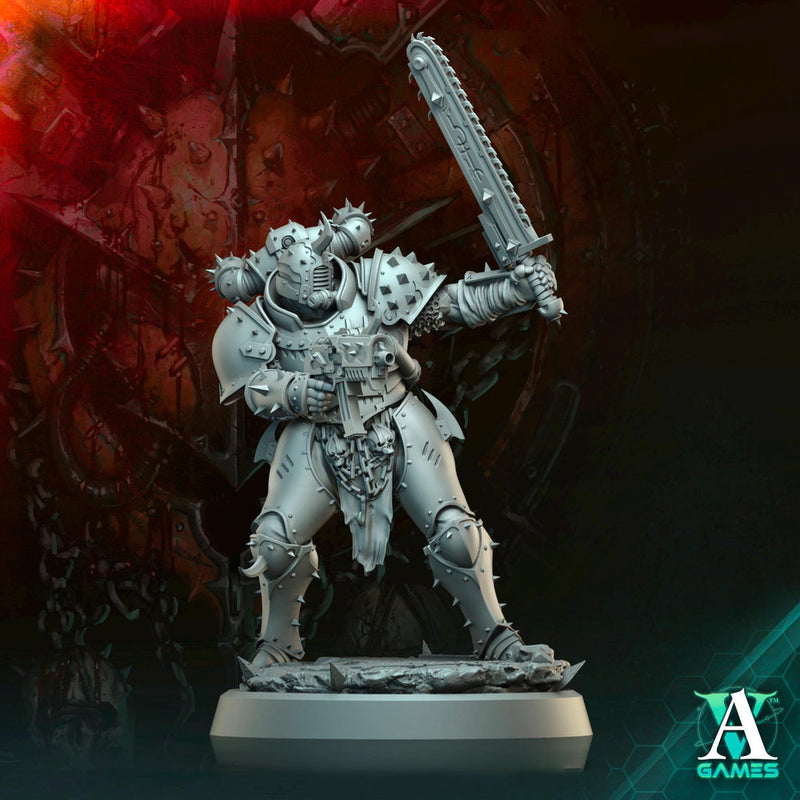 Sci-Fi Miniature Chaos Space Knight, Orbita Hellscape Legions Marauder | 28mm,32mm, 54mm, 75mm,100mm Scales | Resin Mini | Archvillain Games - Only-Games
