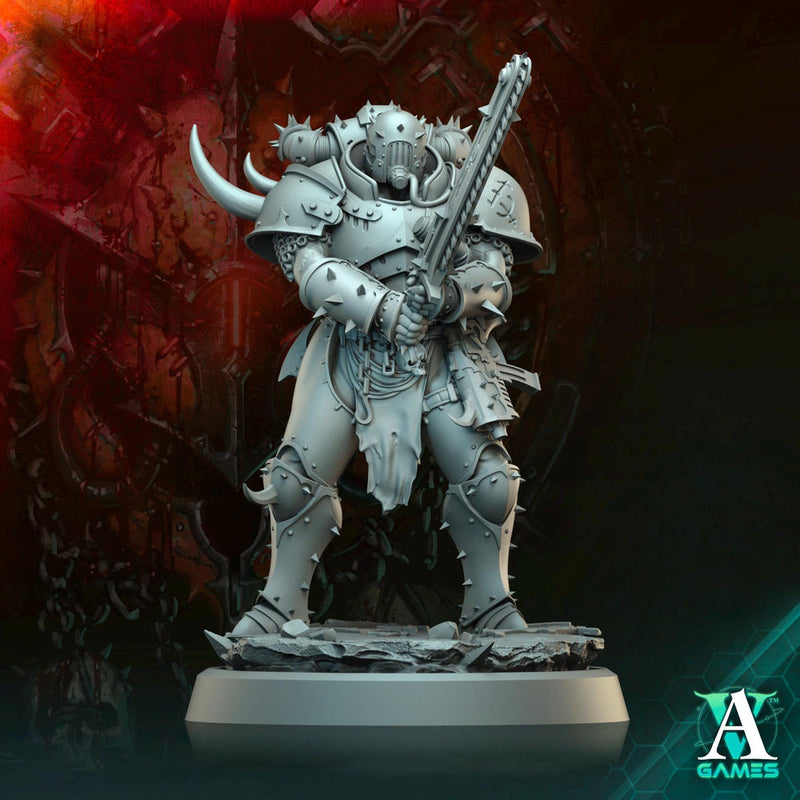 Sci-Fi Miniature Chaos Space Knight, Orbita Hellscape Legions Marauder | 28mm,32mm, 54mm, 75mm,100mm Scales | Resin Mini | Archvillain Games - Only-Games