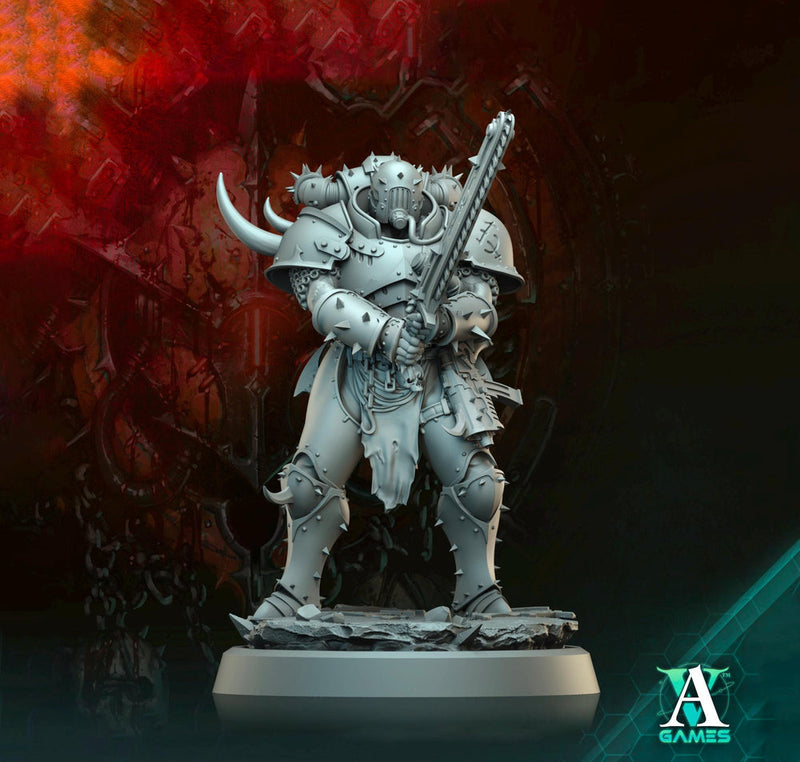 Sci-Fi Miniature Chaos Space Knight, Orbita Hellscape Legions Marauder | 28mm,32mm, 54mm, 75mm,100mm Scales | Resin Mini | Archvillain Games - Only-Games