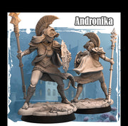 Female  Battlemaster Fighter, Spear and Shield  D&D 5e Mini | 28mm, 32mm,54mm,75mm,100mm Scales | Dungeons and Dragons Pathfinder | - Only-Games