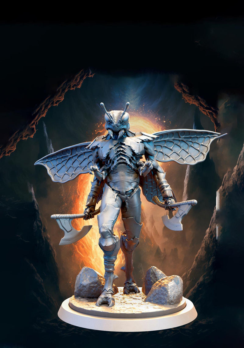 Thri-Kreen Fighter, Insect Folk, Miniature | 28mm,32mm,54mm,75mm,100mm Scales | Dungeons & Dragons Pathfinder | DnD 5e gift idea, RPG figure - Only-Games