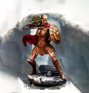 Female  Battlemaster Fighter, Sword and Shield  D&D 5e Mini | 28mm, 32mm,54mm,75mm,100mm Scales | Dungeons and Dragons Pathfinder | - Only-Games