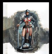 Female Paladin, Fighter, Crusader Knight, Sword  D&D 5e Mini | 28mm, 32mm,54mm,75mm,100mm Scales | Dungeons and Dragons Pathfinder | - Only-Games