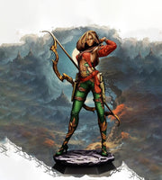 Female Elf / Half-Elf Sharpshooter Ranger Fighter D&D 5e Mini | 28mm, 32mm,54mm,75mm,100mm Scales | Dungeons and Dragons Pathfinder | - Only-Games