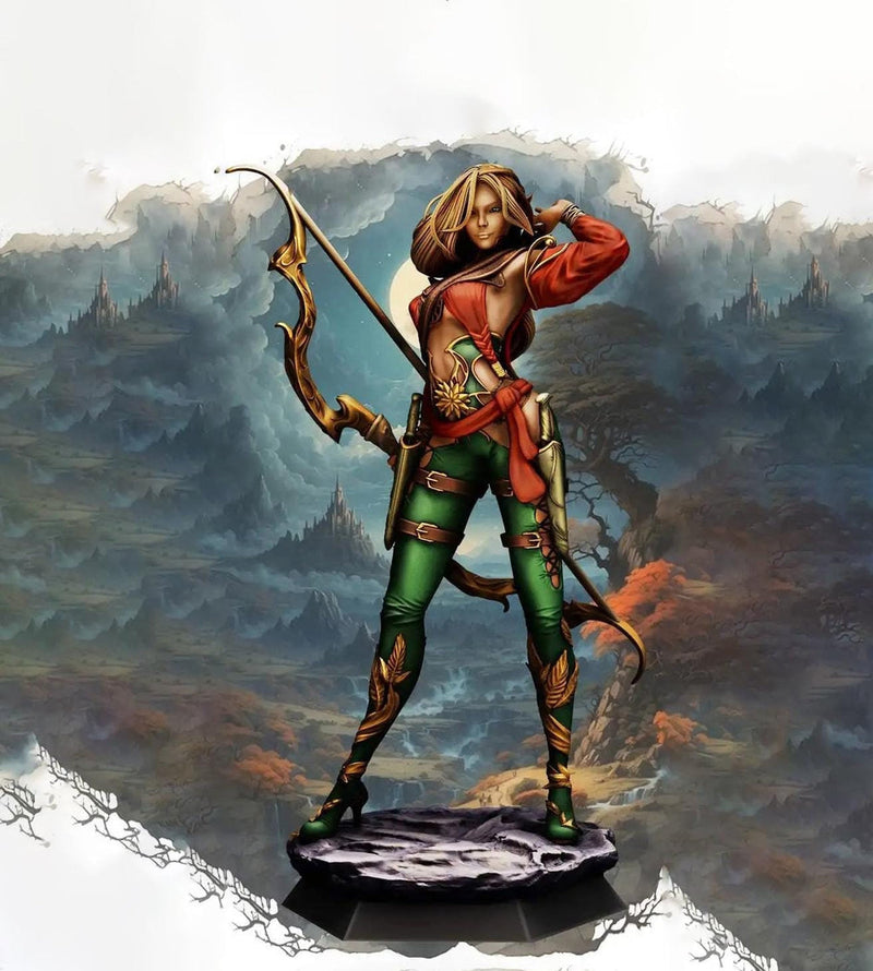 Female Elf / Half-Elf Sharpshooter Ranger Fighter D&D 5e Mini | 28mm, 32mm,54mm,75mm,100mm Scales | Dungeons and Dragons Pathfinder | - Only-Games
