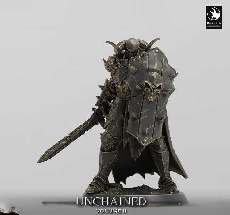 Oathbreaker Paladin, Fighter,Soldier Sword and Shield, DnD Unpainted Miniature| 28mm, 32mm,54mm,75mm,100mm Scales | Dungeons & Dragons - Only-Games