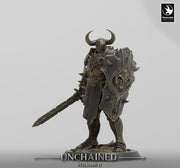 Oathbreaker Paladin, Fighter,Soldier Sword and Shield, DnD Unpainted Miniature| 28mm, 32mm,54mm,75mm,100mm Scales | Dungeons & Dragons - Only-Games