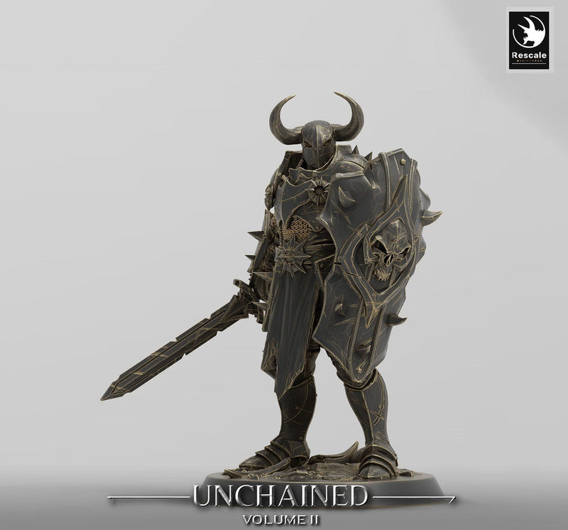 Oathbreaker Paladin, Fighter,Soldier Sword and Shield, DnD Unpainted Miniature| 28mm, 32mm,54mm,75mm,100mm Scales | Dungeons & Dragons - Only-Games