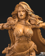 Female Legendary Fighter Battlemaster Barbarian PC or NPC | 28mm, 32mm Scales also 50mm and 100mm | Dungeons and Dragons | Pathfinder | - Only-Games