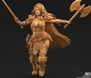 Female Legendary Fighter Battlemaster Barbarian PC or NPC | 28mm, 32mm Scales also 50mm and 100mm | Dungeons and Dragons | Pathfinder | - Only-Games